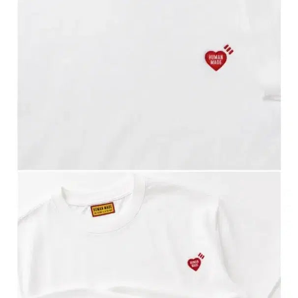 [BUNJANG] Human Made Heart Patch Short Sleeve T-Shirt Black/White/Heather Grey / 휴먼메이드 하트 패치 반팔티셔츠 블랙/화이트/헤더그레이