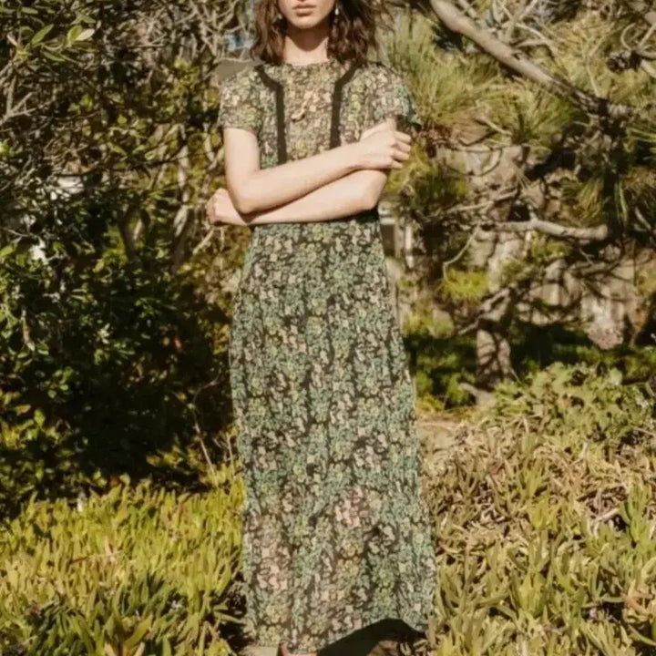 [BUNJANG] Thursday Island Floral Pattern Maxi Long Dress / 써스데이아일랜드 플라워패턴 맥시롱원피스