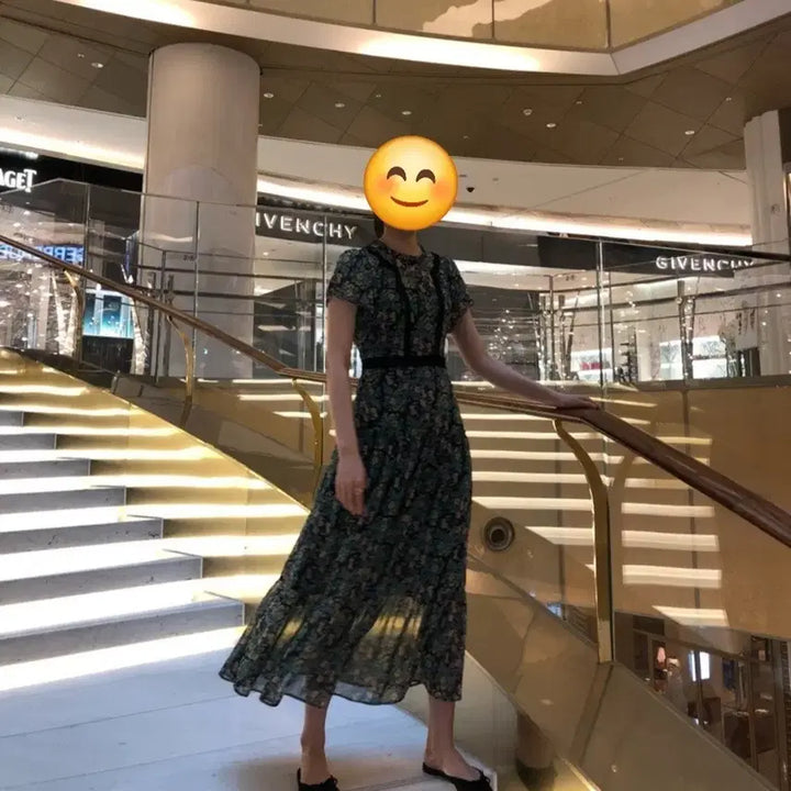 [BUNJANG] Thursday Island Floral Pattern Maxi Long Dress / 써스데이아일랜드 플라워패턴 맥시롱원피스