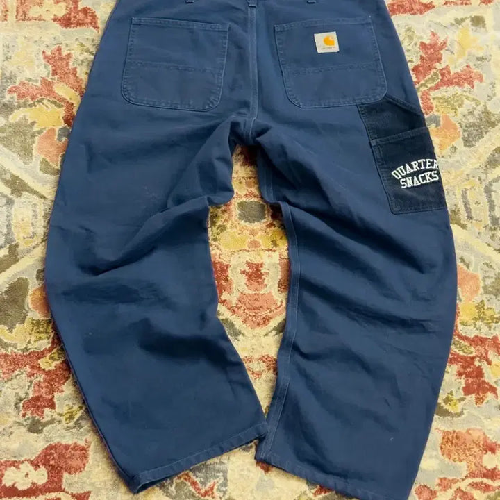 [BUNJANG] Carhartt WIP x Quartersnacks Simple Pants Blue Aged Canvas Size 34x32 / [칼하트WIP] 쿼터스낵스 심플팬츠 블루 34x32