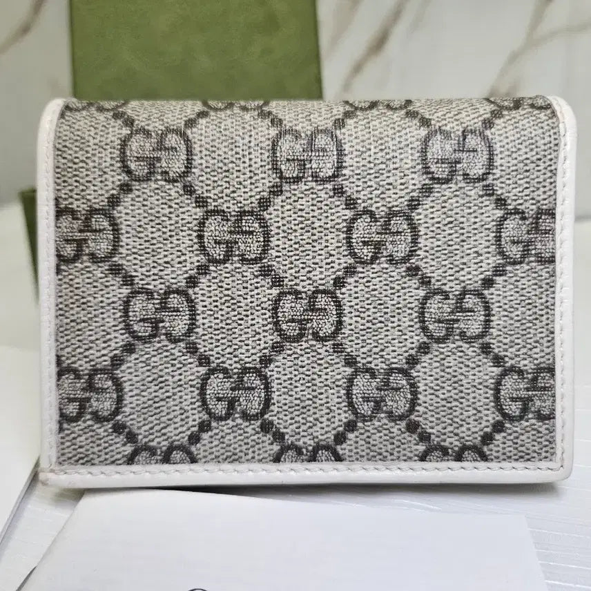 [BUNJANG] Gucci Horsebit 1955 Card Case Beige/Ebony GG Supreme Canvas / (최상급) 구찌 홀스빗 1955 카드 지갑