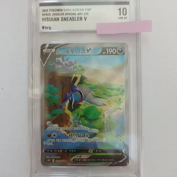 [BUNJANG] Pokemon Hisuian Braviary V SR (Special Illustration) BRG10 Graded Card / 포켓몬카드 히스이포푸니크V SR(특일) brg10 등급카드