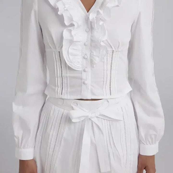 [BUNJANG] Clichere Sheer Romance Signature Blouse / 텍O,새상품)클리시어 시어 로맨스 시그니처 블라우스