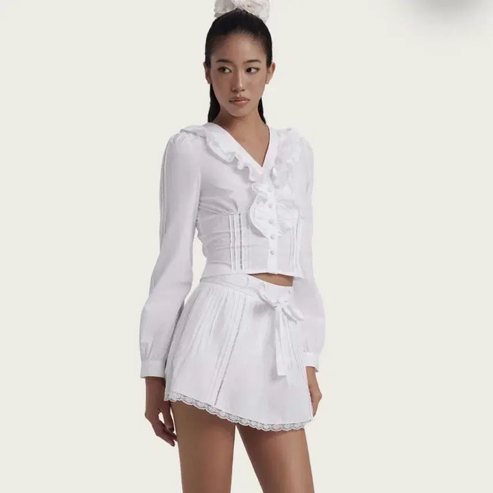 [BUNJANG] Clichere Sheer Romance Signature Blouse / 텍O,새상품)클리시어 시어 로맨스 시그니처 블라우스
