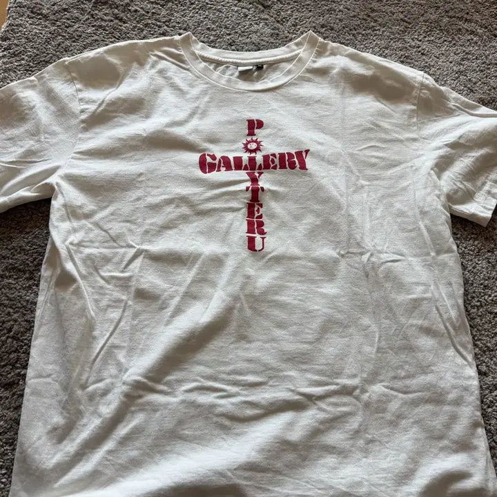 [BUNJANG] Politeru Crosty White T-Shirt / (2) 폴리테루 크로스티 화이트