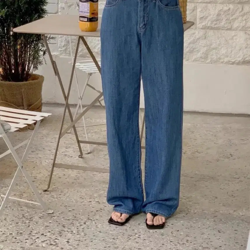 [BUNJANG] Libre Linen Dark Blue Denim Pants S / 리브레 린넨 진청 데님