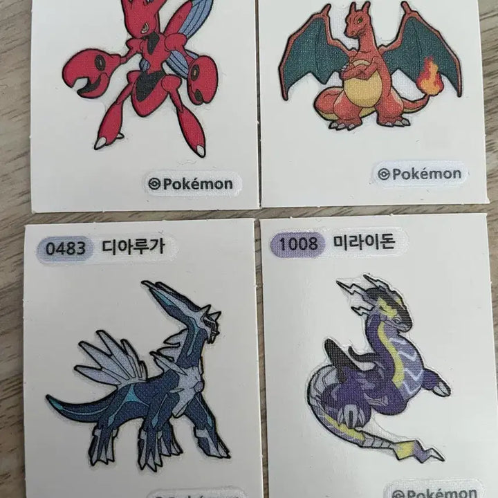 [BUNJANG] Pokemon Sticker Collection - Charizard, Magcargo, Dialga, Miraidon / 포켓몬 띠부씰 리자몽, 핫삼, 디아루가, 미라이돈