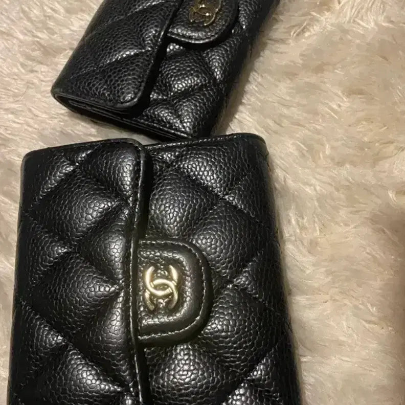 [BUNJANG] Black Bifold Wallet and Card Holder / 블랙금장지갑2개(반지갑+카드지갑)