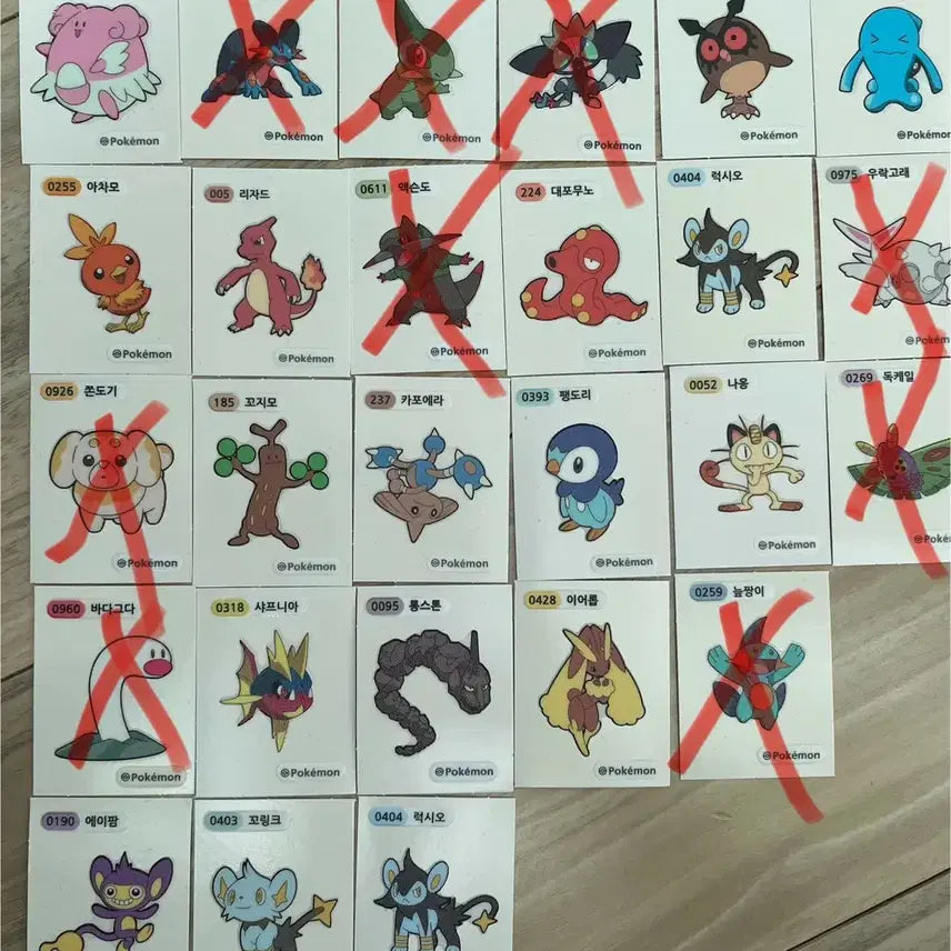 [BUNJANG] Pokemon Stickers Bundle / 포켓몬 띠부씰 여러개 개당 1천원