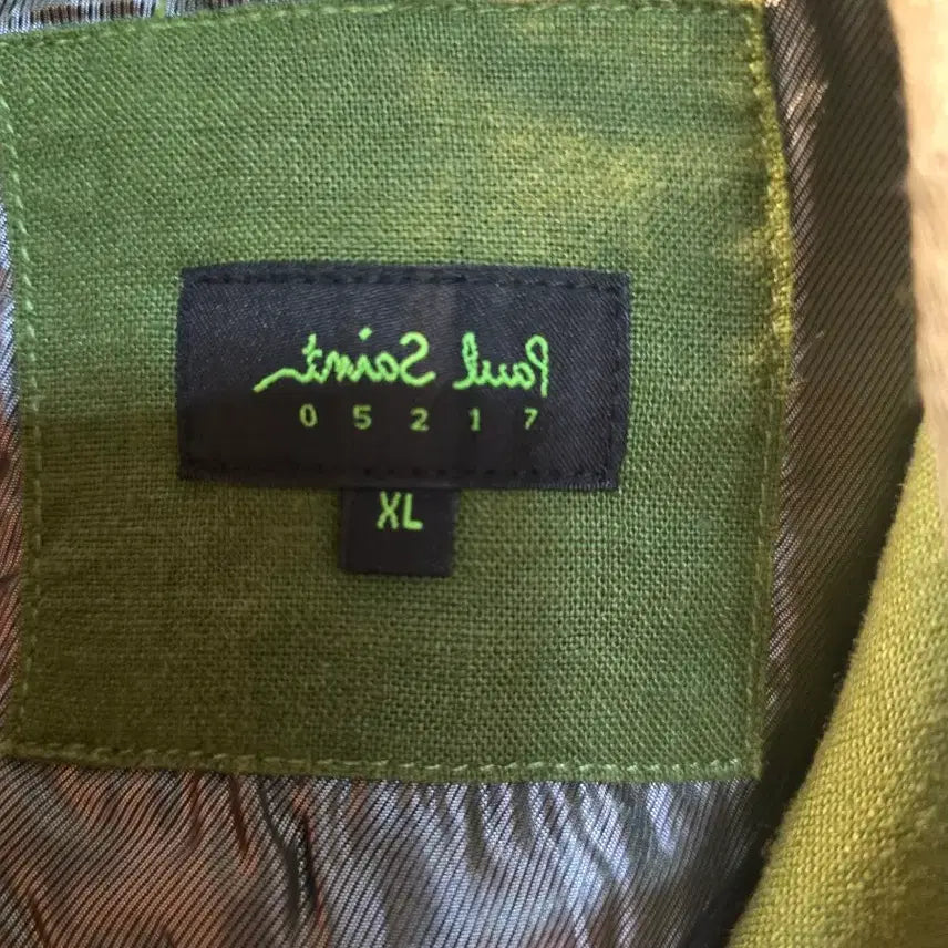 [BUNJANG] Saint Paul Linen Jacket Green Floral Lining XL / Saint Paul. 럭셔리 그린. 린넨 자켓. 미착.