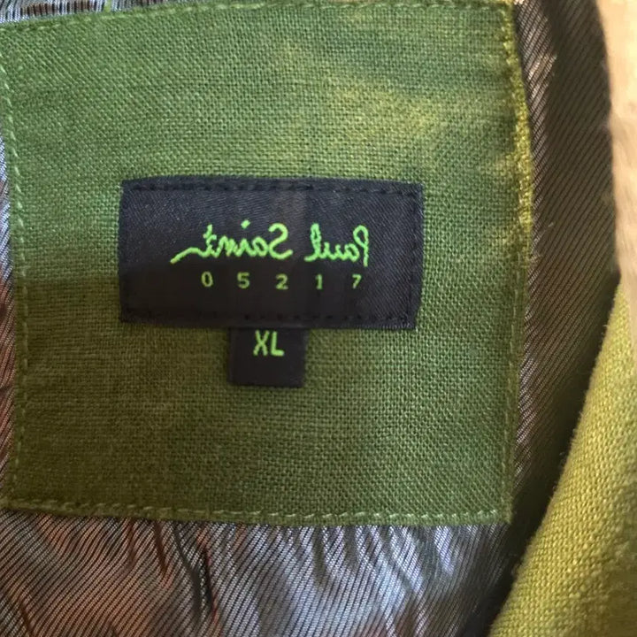 [BUNJANG] Saint Paul Linen Jacket Green Floral Lining XL / Saint Paul. 럭셔리 그린. 린넨 자켓. 미착.