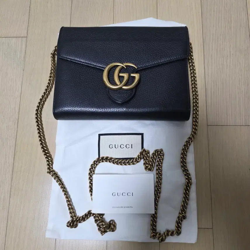 [BUNJANG] Gucci GG Marmont Mini Chain Bag Black / 구찌 정품 GG 마몽 마몬트 미니 체인백 블랙
