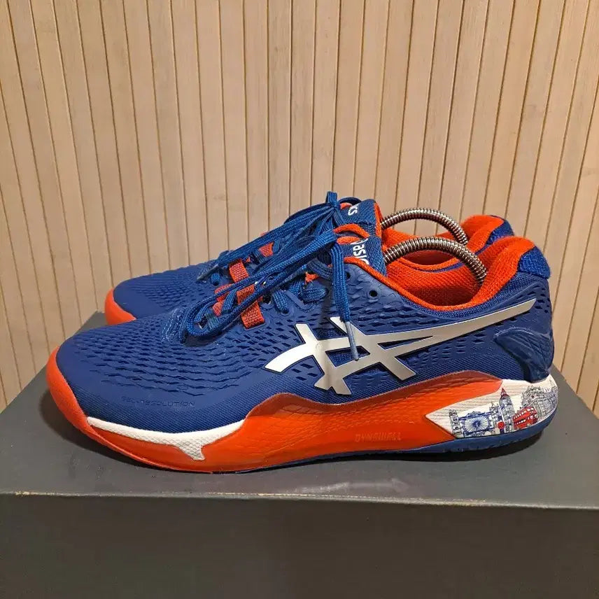 [BUNJANG] ASICS Gel-Resolution Tennis Shoes Blue/Orange Size 270 / 아식스 젤 레졸루션 블루/오렌지 테니스화 270사이즈