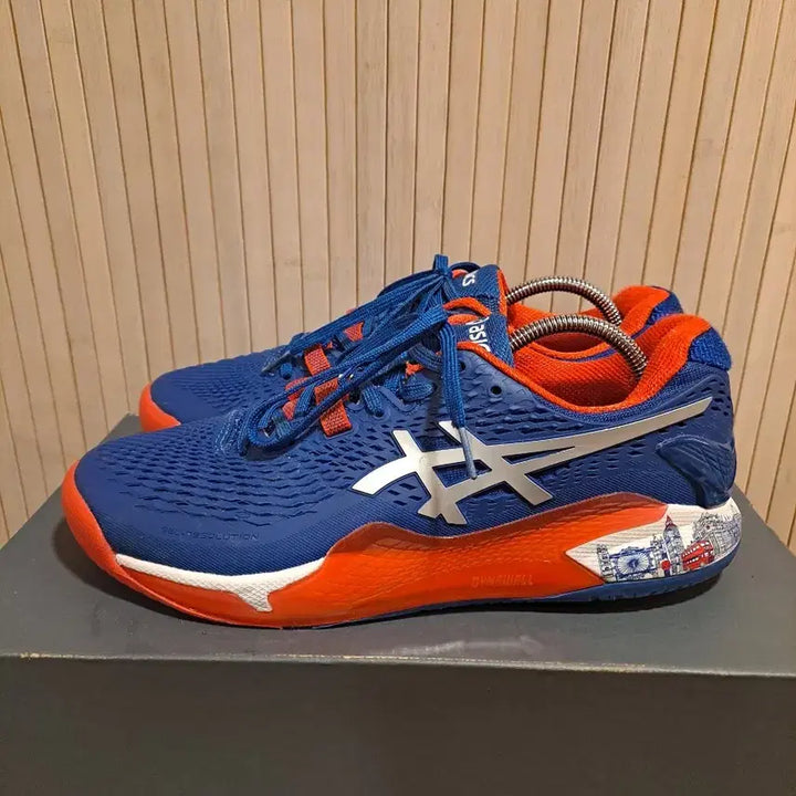 [BUNJANG] ASICS Gel-Resolution Tennis Shoes Blue/Orange Size 270 / 아식스 젤 레졸루션 블루/오렌지 테니스화 270사이즈