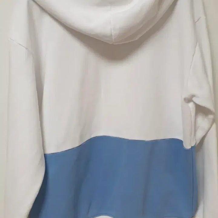 [BUNJANG] New Balance White Blue Color Block Hoodie / 뉴발란스 화이트 블루 배색 후드