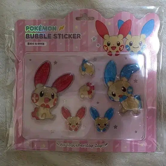 [BUNJANG] Pokemon Minun &amp; Plusle Bubble Sticker Plush / 포켓몬 플러시/마이농 버블 스티커 성수 팝업