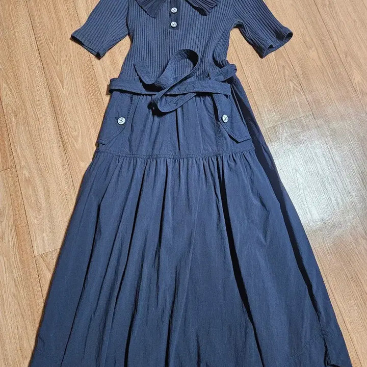 [BUNJANG] Egoist Navy Ruffle Collar Long Dress / 에고이스트 오즈세컨 럭키슈에뜨 듀엘 시스템 보브