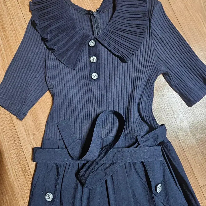 [BUNJANG] Egoist Navy Ruffle Collar Long Dress / 에고이스트 오즈세컨 럭키슈에뜨 듀엘 시스템 보브