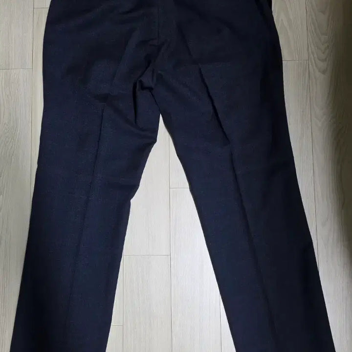 [BUNJANG] Navy Check Suit Pants Slacks / 네이비 체크 정장 바지 슬랙스