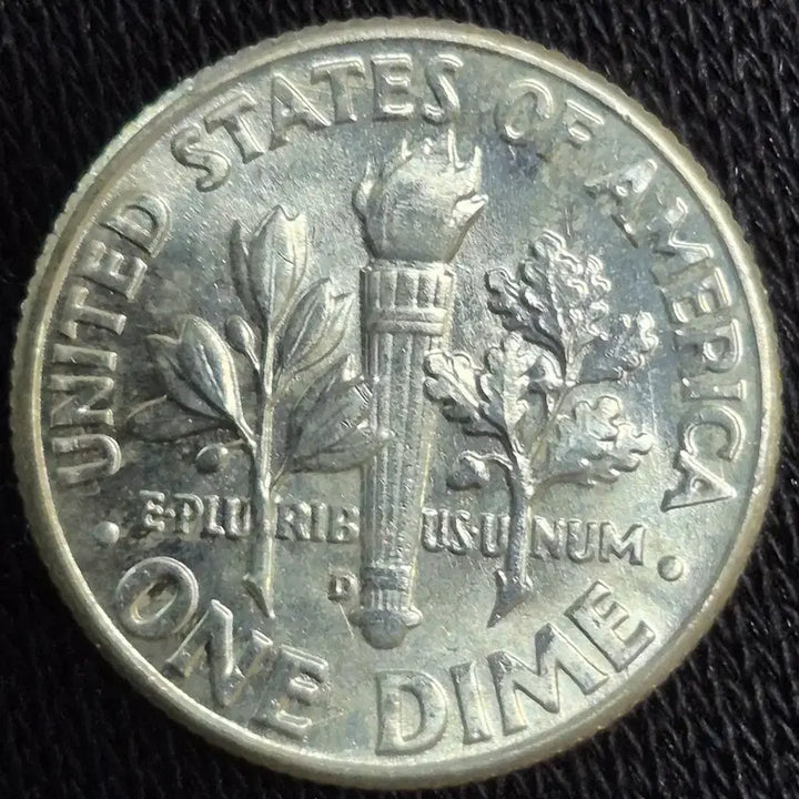 [BUNJANG] 1964 USA Roosevelt Dime Silver Coin (RPM Error) Uncirculated / 1964년D 미국 루스벨트 다임은화 90%더블링 (RPM)에러 완전미사용