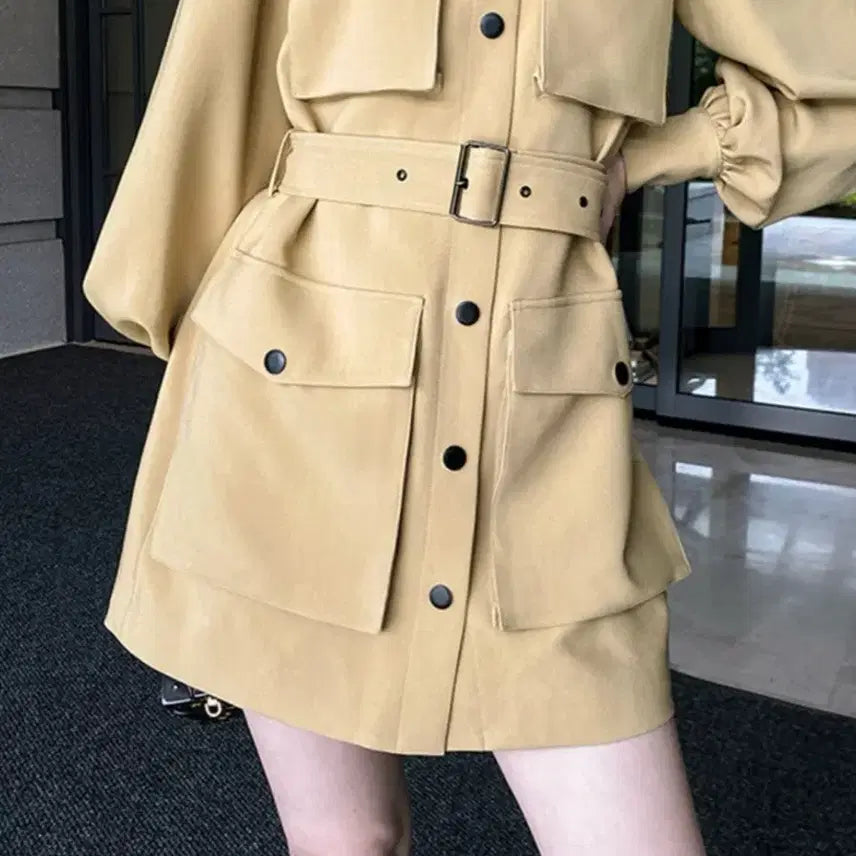 [BUNJANG] Cotton Shirt Trench Dress / 코튼 셔츠형 트렌치 원피스