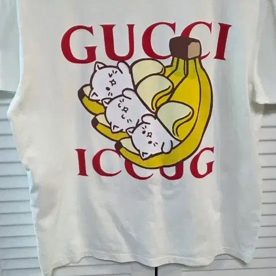 [BUNJANG] Gucci Banana Cat Short Sleeve T-Shirt / 구찌 바나나 고양이 반팔 티셔츠