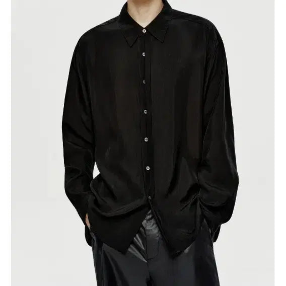[BUNJANG] yous Blind Buttoned Cupro Shirt / 유스 Blind Buttoned Cupro Shrit