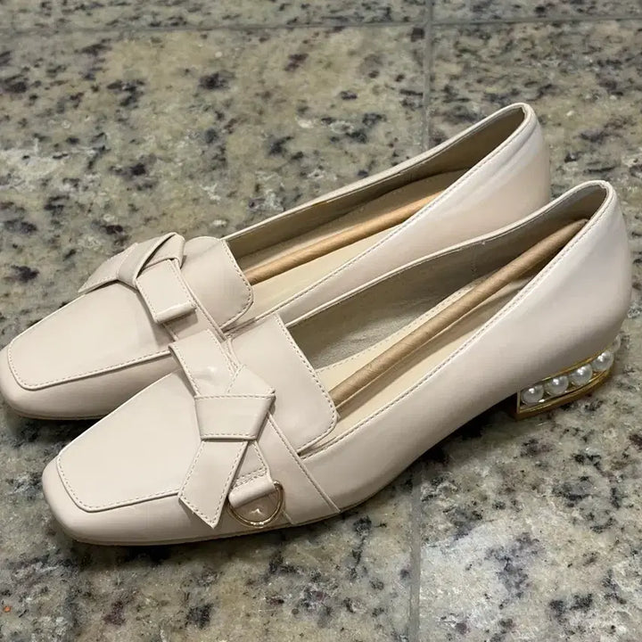 [BUNJANG] RANDA Ribbon Pearl Loafers / RANDA 리본 펄 로퍼 구두 스나계 양산형 지뢰계 신발