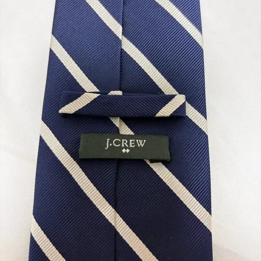 [BUNJANG] J.Crew Striped Silk Necktie Yellow/White / 제이크루 스트라이프 넥타이 옐로우/화이트