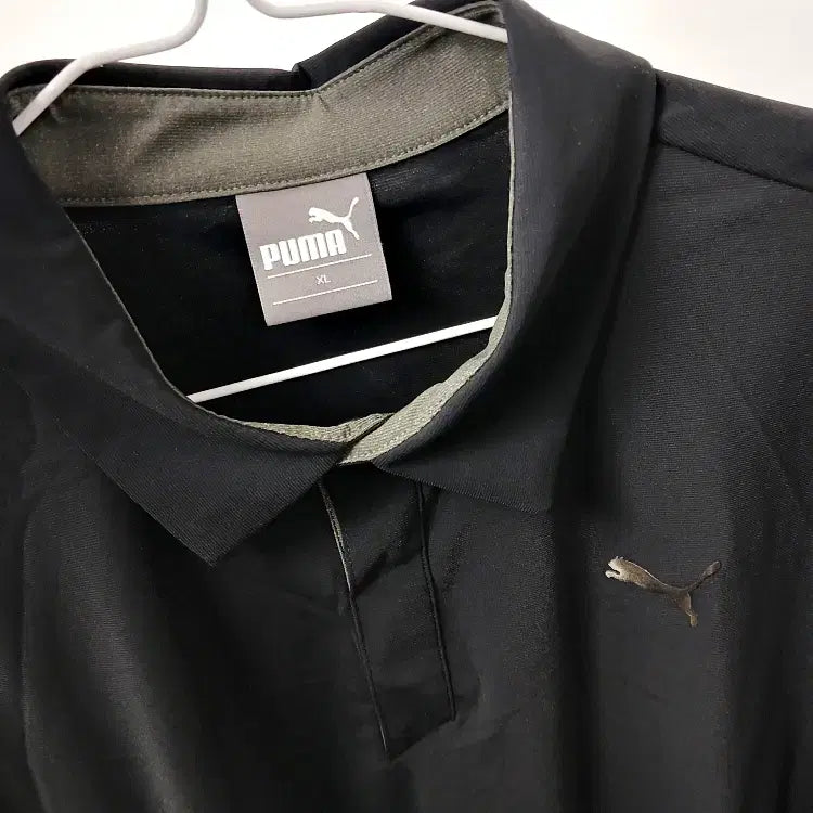 [BUNJANG] Puma Golf Black Short Sleeve Polo T-Shirt / 푸마골프 블랙  기능성 카라 반팔티 105