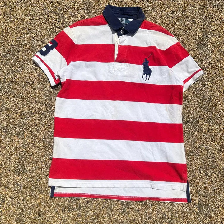 [BUNJANG] Polo Ralph Lauren Big Pony Stripe Short Sleeve T-Shirt / 폴로(POLO RalphLauren) 빅포니 스트라이프 반팔티