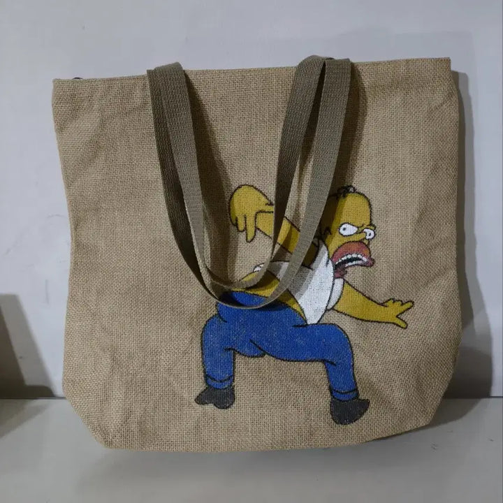 [BUNJANG] Simpsons Star-Spangled Bear Rattan Eco Bag / 심슨 성조기베어 라탄 에코백