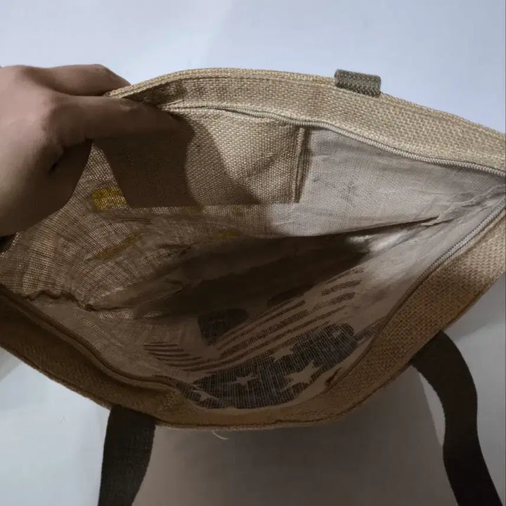 [BUNJANG] Simpsons Star-Spangled Bear Rattan Eco Bag / 심슨 성조기베어 라탄 에코백