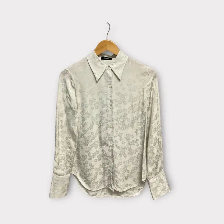 [BUNJANG] Theory Floral Satin Blouse XS / 띠어리 Theory 플로럴 새틴 블라우스 XS