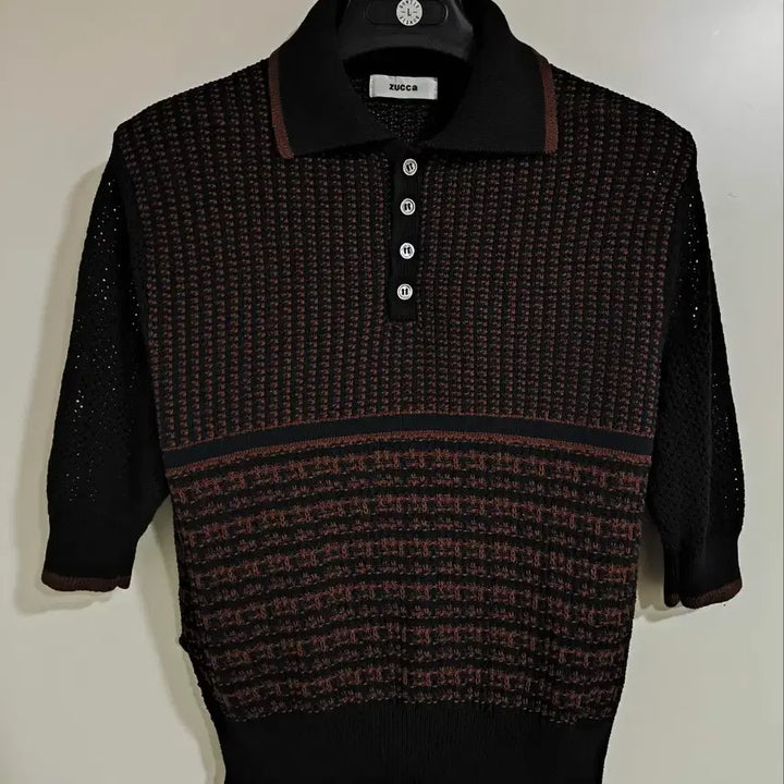 [BUNJANG] M Jucca Cotton Knit Mesh Half Sleeve T-Shirt / M 주카 코튼 니트 그물짜임 메쉬 반팔