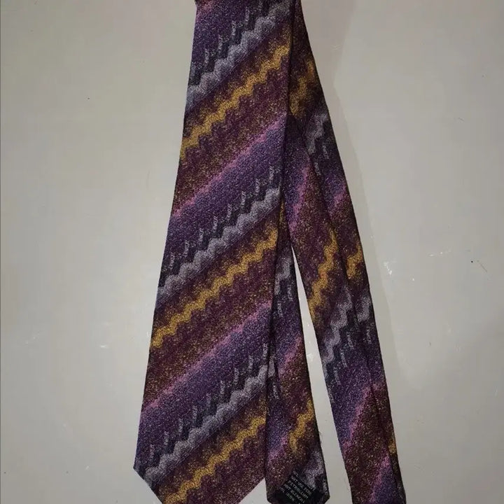 [BUNJANG] Missoni Jacquard Pattern Silk Necktie / 미쏘니 자카드 패턴 실크 넥타이 148x8.5