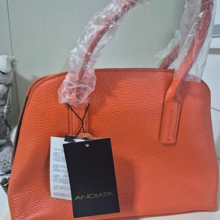 [BUNJANG] Andiata Orange Leather Tote Bag / 앤디아타 오렌지 가죽 토트백 새상품