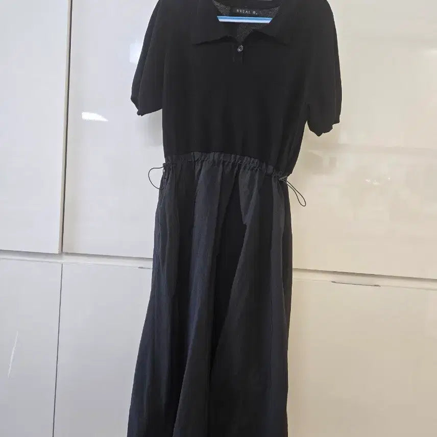 [BUNJANG] BREAL Black Short Sleeve Long Dress / BREAL B. 블랙 반팔 롱 원피스
