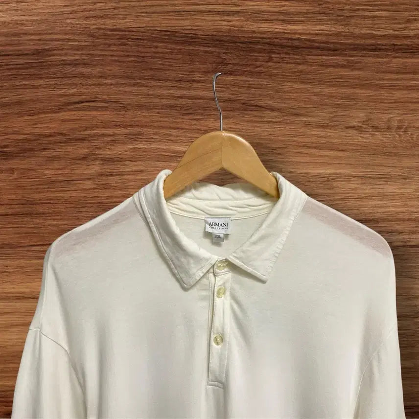 [BUNJANG] Emporio Armani White Polo Shirt 2XL / 아르마니 화이트 폴로 셔츠 2XL