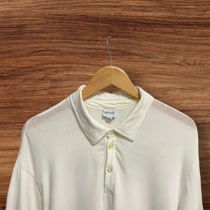 [BUNJANG] Emporio Armani White Polo Shirt 2XL / 아르마니 화이트 폴로 셔츠 2XL