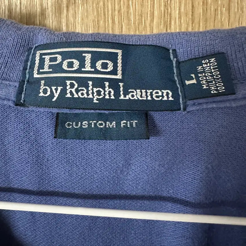 [BUNJANG] Polo Ralph Lauren Custom Fit T-Shirt Blue Size L / 폴로 랄프로렌 커스텀핏 반팔 카라티셔츠 블루 색상 L사이즈