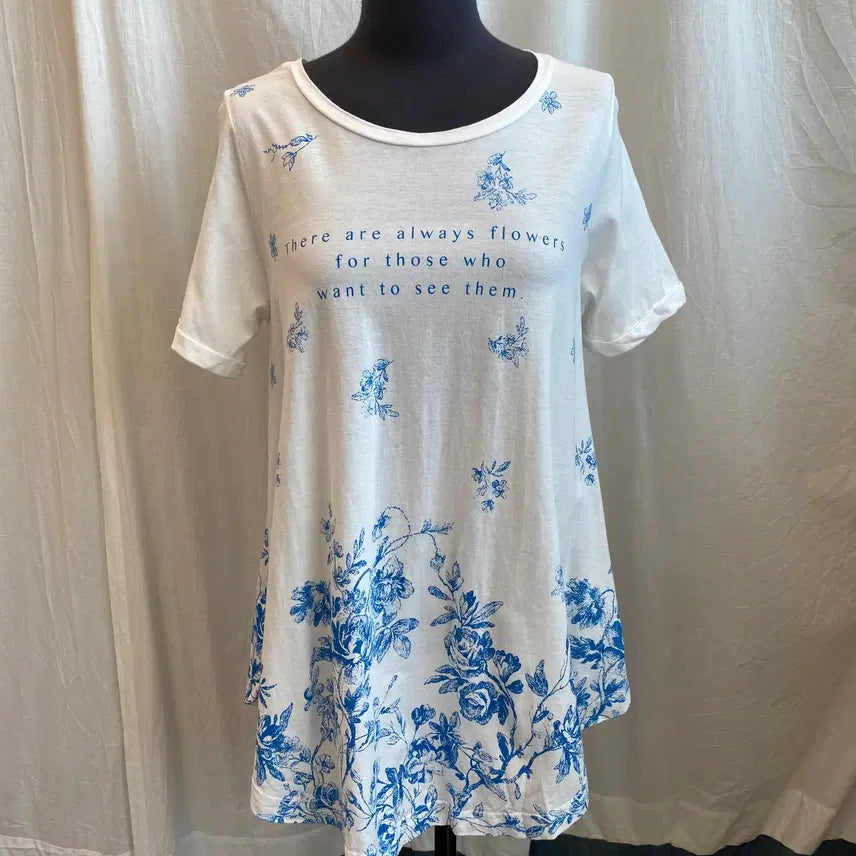 [BUNJANG] HEART MARKET Flower Pattern Short Sleeve T-Shirt (M) / HEART MARKET 플라워 반팔티셔츠(M)