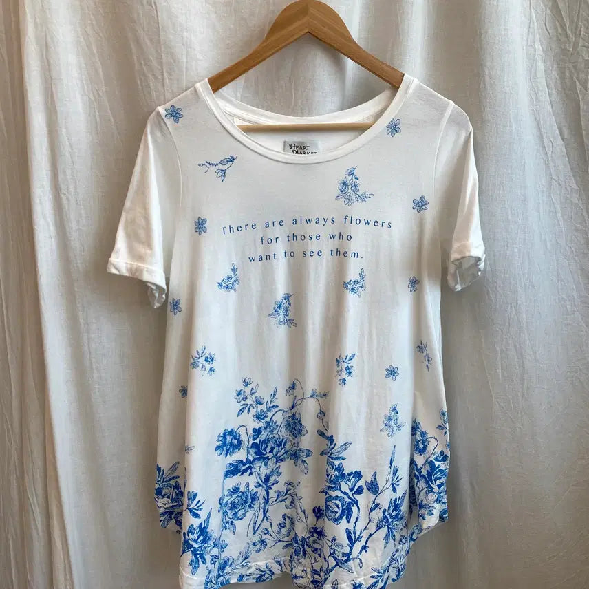 [BUNJANG] HEART MARKET Flower Pattern Short Sleeve T-Shirt (M) / HEART MARKET 플라워 반팔티셔츠(M)