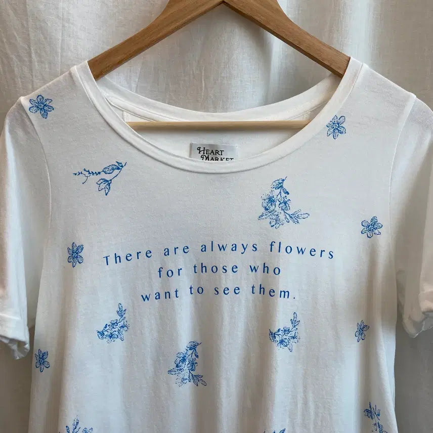 [BUNJANG] HEART MARKET Flower Pattern Short Sleeve T-Shirt (M) / HEART MARKET 플라워 반팔티셔츠(M)