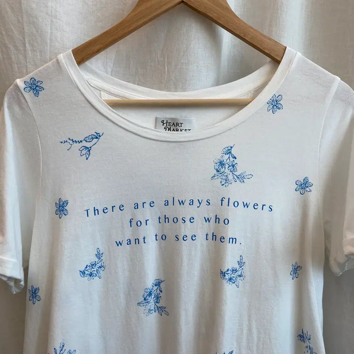 [BUNJANG] HEART MARKET Flower Pattern Short Sleeve T-Shirt (M) / HEART MARKET 플라워 반팔티셔츠(M)