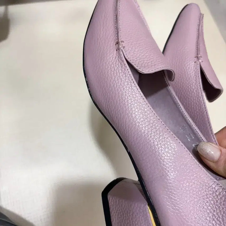 [BUNJANG] Rose Pink Leather Loafers - Women&