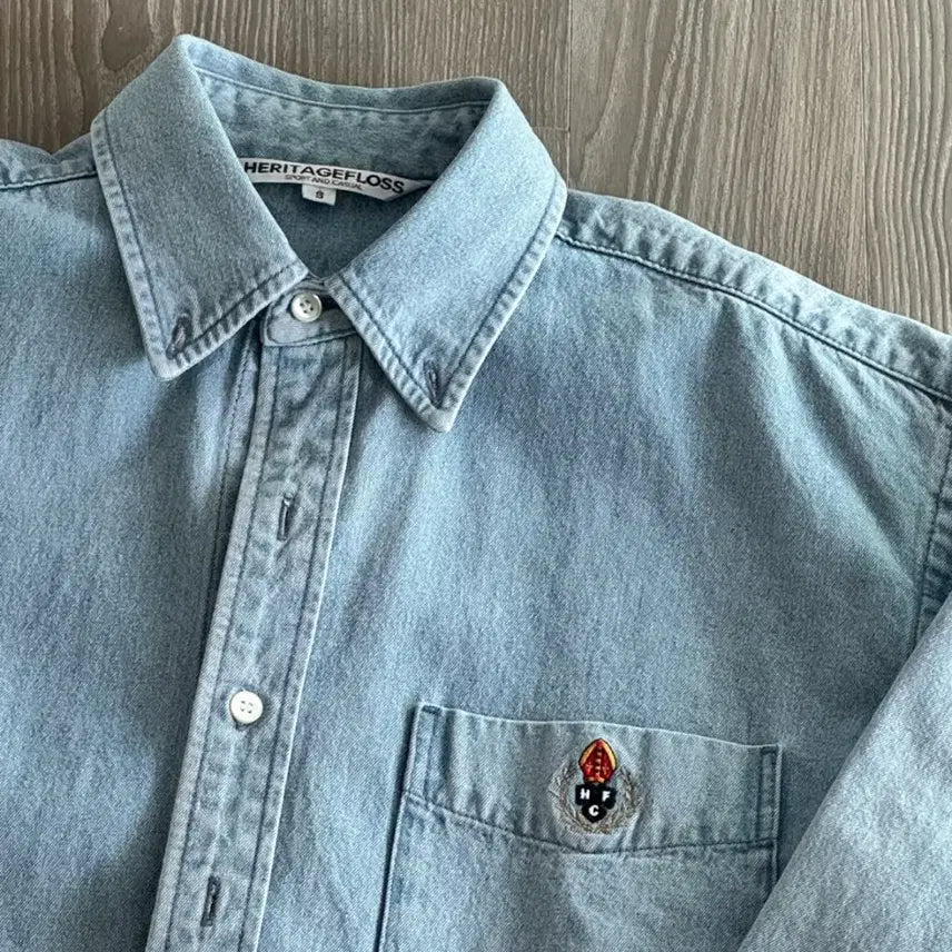 [BUNJANG] Heritage Floss Blue Shirt / [S] 헤리티지플로스 청셔츠