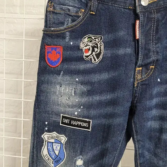 [BUNJANG] DSQUARED2 17 Season Multi-Patch Slim Fit Jeans / [31-32]디스퀘어드2 17년도시즌 멀티패치 디테일 슬림핏청바지 스판o