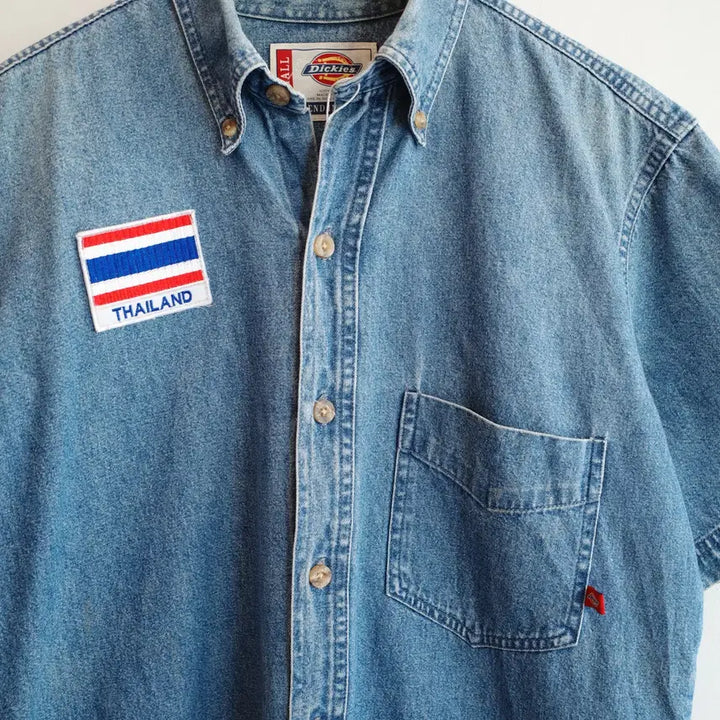 [SOLD OUT] Dickies 디키즈 패치워크 데님 셔츠