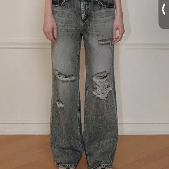[BUNJANG] Bohemian Seoul Damage Wide Pants Size 2 / 보헤미안서울 데미지 와이드 팬츠 2